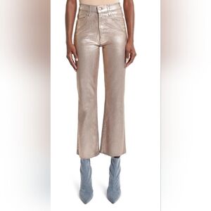 Mother The Hustler Ankle Fray Heavy Metal Size 27 Driftwood Gold